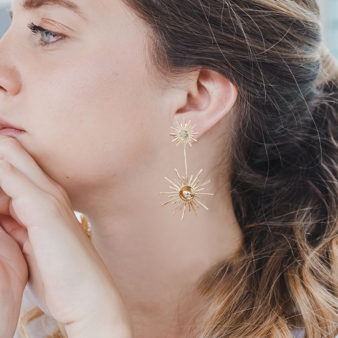 Aretes Luciana Starburst Circulo Small