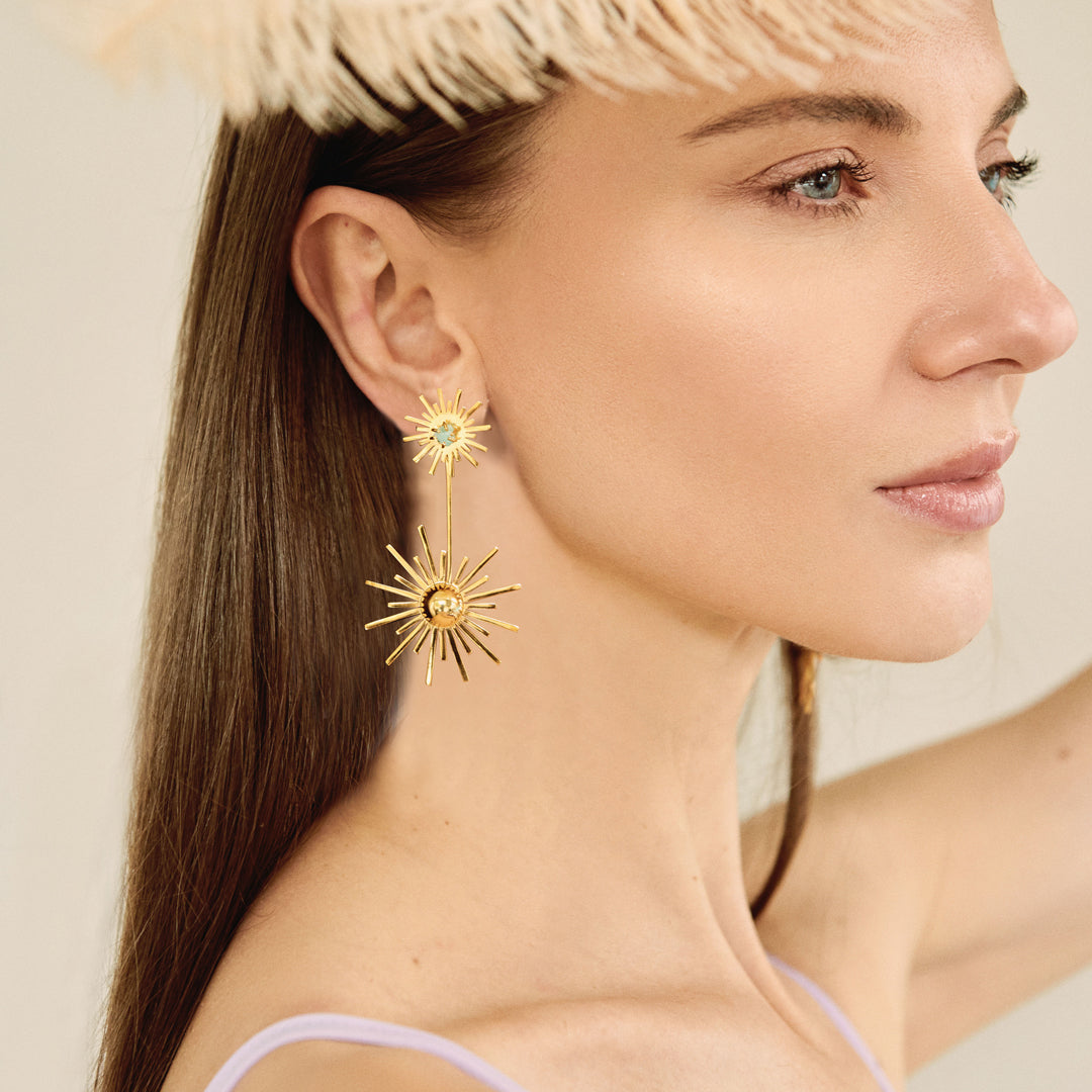 Aretes Luciana Starburst Circulo Small