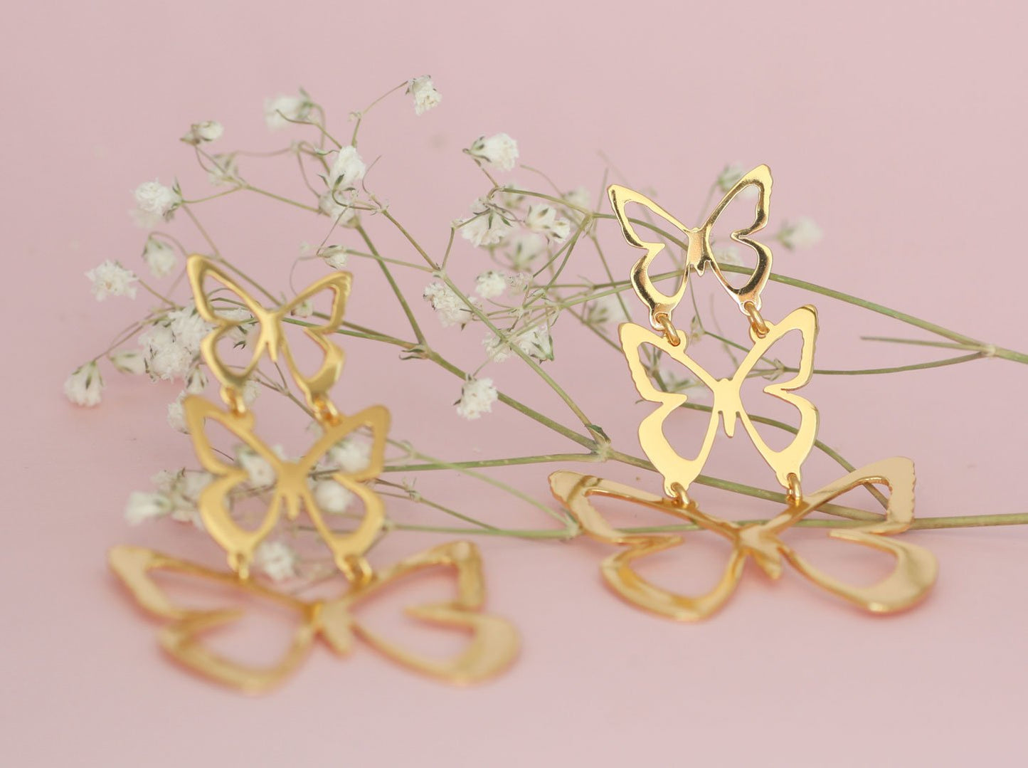 Aretes Triple Mariposa