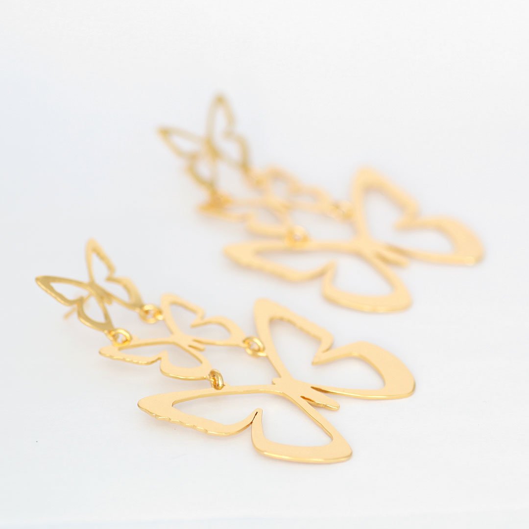 Aretes Triple Mariposa