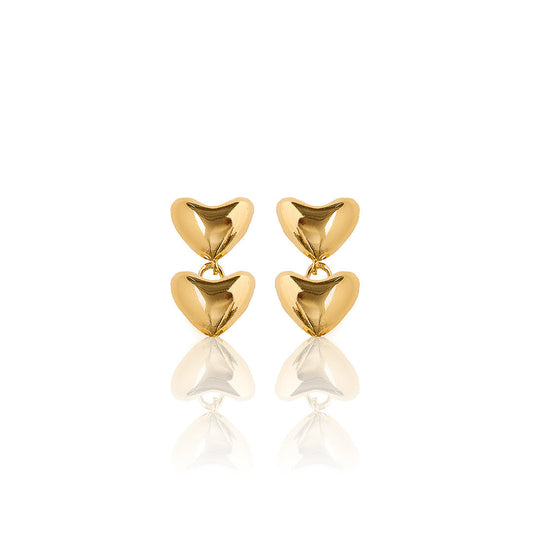 Aretes Corazón Latido Dobles Mini